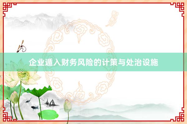 企业遁入财务风险的计策与处治设施
