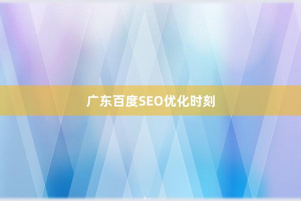 广东百度SEO优化时刻