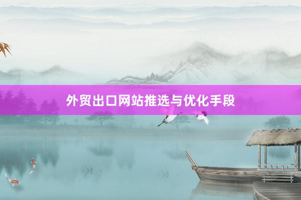 外贸出口网站推选与优化手段